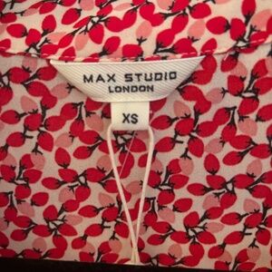 NWT Max Studio London Strawberry Button Up Maxi Dress XS